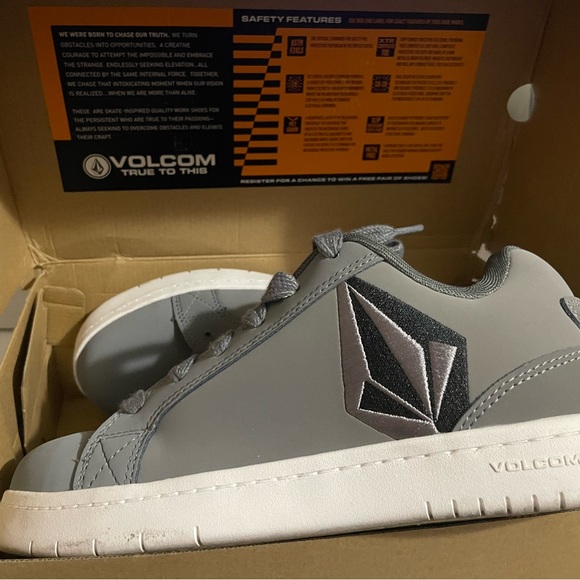 Volcom EH Comp Toe Sneakers Work Shoes, Stone - Picture 2 of 7